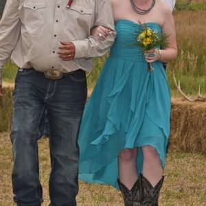 Turquoise bridesmaid dress
